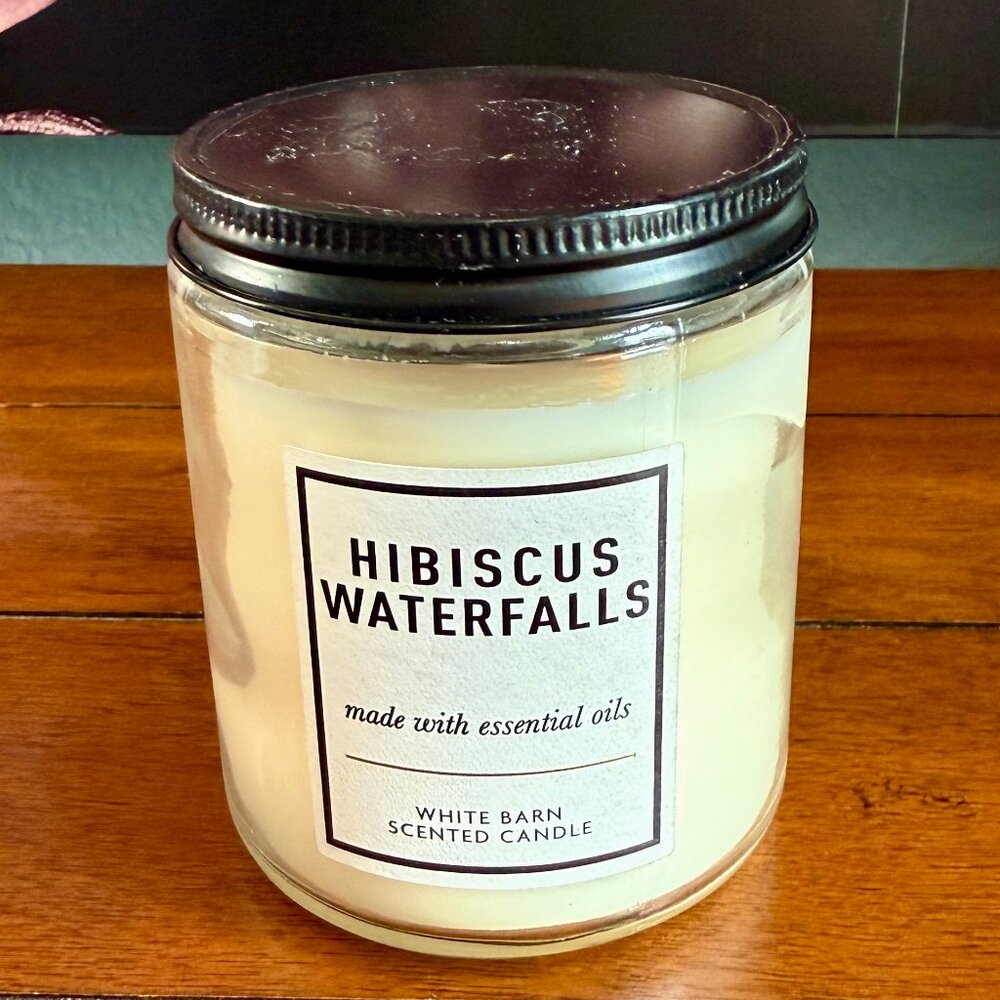 NEW HIBISCUS WATERFALLS Single Wick Candle Bath & Body Works